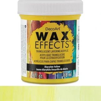 DecoArt Wax Effects Translucent Layering Acrylic 4oz - Diarylide Yellow - Little Painter Art | Exploring the Endless Possibilities of Art Store