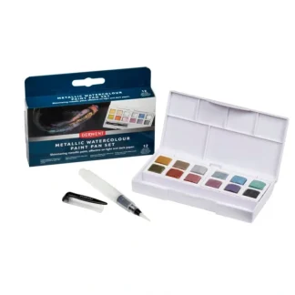 Derwent Metallic Watercolour Paint Pans - Set of 12 - Little Painter Art | Exploring the Endless Possibilities of Art Store
