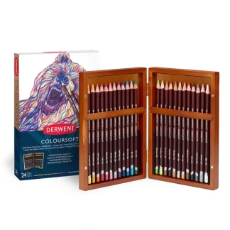 Derwent Professional Coloursoft & Metallic Wooden Box Set - Little Painter Art | Exploring the Endless Possibilities of Art Boxof24 Best Sale