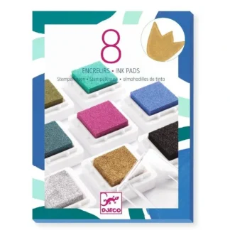 Djeco Stamp Pad 8pk & Cleaner - Chic Colours - Little Painter Art | Exploring the Endless Possibilities of Art Online