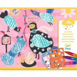 Djeco Stencil Colouring Kit - Color Stop Birdie & Co - Little Painter Art | Exploring the Endless Possibilities of Art Hot