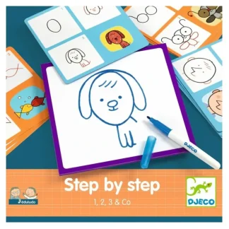 Djeco Step-by-Step Dry Erase Kit - 1,2,3 & Co - Little Painter Art | Exploring the Endless Possibilities of Art Store
