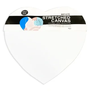 Docrafts Artiste Stretched Heart Canvas 40cm - 380gsm - Pack of 2 - Little Painter Art | Exploring the Endless Possibilities of Art Clearance