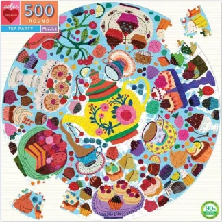 eeBoo 500pc Round Puzzle - Tea Party - Little Painter Art | Exploring the Endless Possibilities of Art^ Clearance