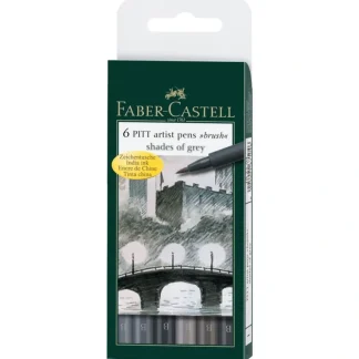 Faber-Castell Fine Pitt Brush Pens - Shades of Grey - Set of 6 - Little Painter Art | Exploring the Endless Possibilities of Art^ Sale
