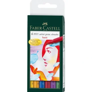 Faber-Castell Fine Pitt Brush Pens - Basic - Set of 6 - Little Painter Art | Exploring the Endless Possibilities of Art^ Online