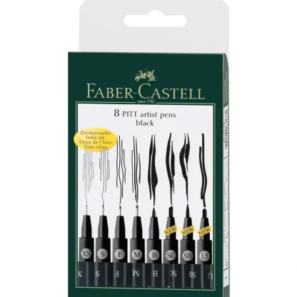 Faber-Castell Fine Pitt Brush Pens - Black - Set of 8 - Little Painter Art | Exploring the Endless Possibilities of Art^ Cheap