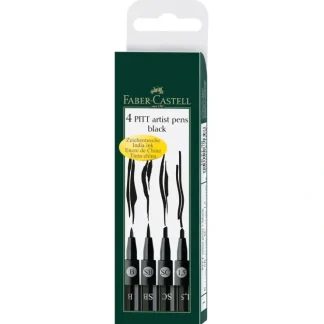 Faber-Castell Fine Pitt Brush Pens - Black Set 2 - Set of 4 - Little Painter Art | Exploring the Endless Possibilities of Art^ Discount