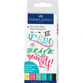 Faber-Castell Indian Ink Pitt Artist Pens - Hand Lettering Set of 6 - PASTEL COLOURS - Little Painter Art | Exploring the Endless Possibilities of Art Flash Sale