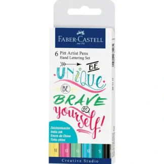 Faber-Castell Pitt Artist Pen Set 6pk Lettering Pastels - Little Painter Art | Exploring the Endless Possibilities of Art^ Clearance
