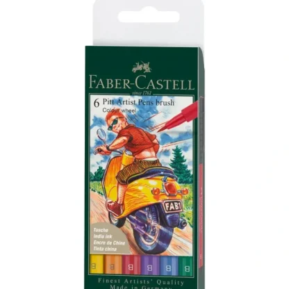 Faber-Castell Pitt Artist Pen Set 6pk Brush Colour Wheel - Little Painter Art | Exploring the Endless Possibilities of Art^ Outlet
