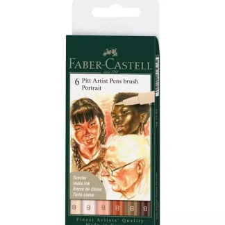 Faber-Castell Pitt Artist Pen Set 6pk Brush Portrait - Little Painter Art | Exploring the Endless Possibilities of Art^ Best Sale
