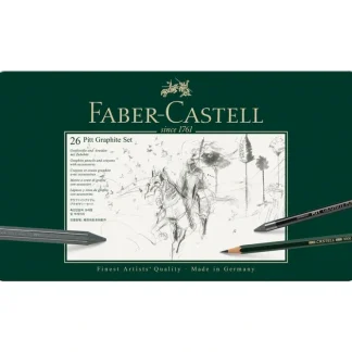 Faber-Castell Pitt Graphite Tin - Set of 26 Pencils and Accessories - Little Painter Art | Exploring the Endless Possibilities of Art^ Fashion