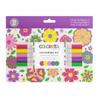 Feelgood Florals Colouring Kit with Pens and Pages - Colorista - Little Painter Art | Exploring the Endless Possibilities of Art Cheap