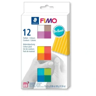 FIMO Soft Material Pack with 12 Half Blocks - Brilliant - Little Painter Art | Exploring the Endless Possibilities of Art^ New