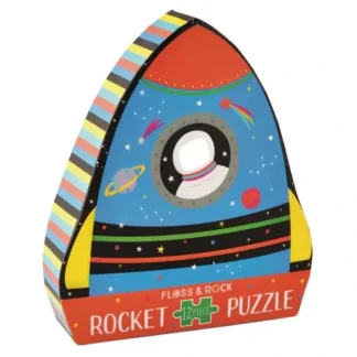 Floss & Rock 12pc Shaped Jigsaw Puzzle - Rocket - Little Painter Art | Exploring the Endless Possibilities of Art^ Clearance