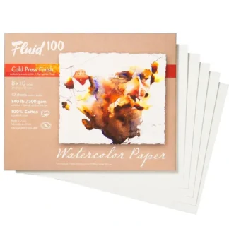 Fluid100 Cold Press Watercolour Paper Pochette 12pk 8x10" 140lb - Little Painter Art | Exploring the Endless Possibilities of Art^ Best