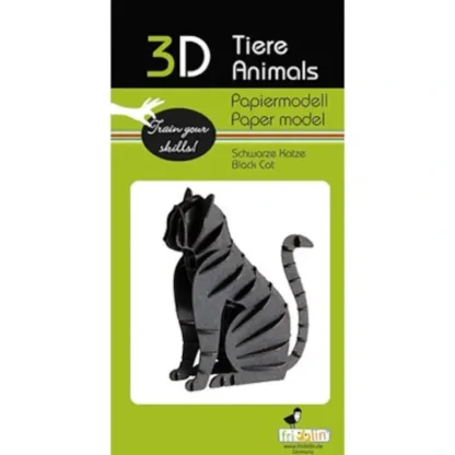 Fridolin 3D Paper Model - Cat, Black - Little Painter Art | Exploring the Endless Possibilities of Art Online