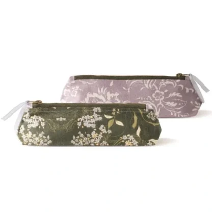 Fringe Studio Pencil Pouch - Double-Sided Khaki/Purple Floral - Little Painter Art | Exploring the Endless Possibilities of Art^ Discount