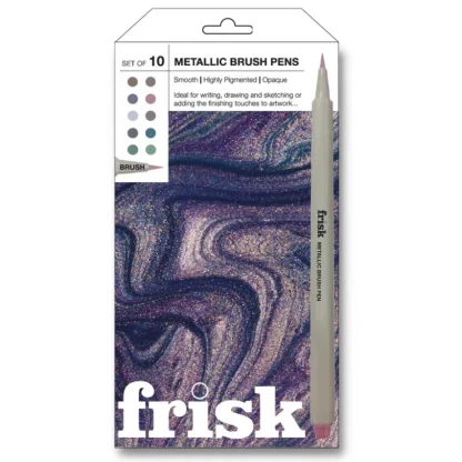 Frisk Metallic Brush Pen Set of 10 - 1mm - Little Painter Art | Exploring the Endless Possibilities of Art^ Cheap