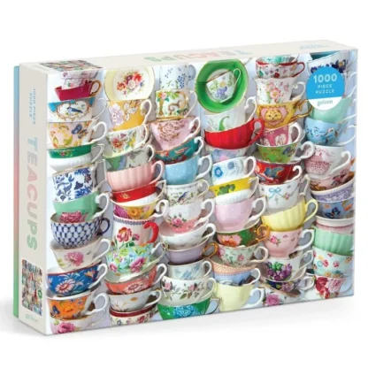 Galison 1000pc Puzzle - Teacups - Little Painter Art | Exploring the Endless Possibilities of Art^ Hot