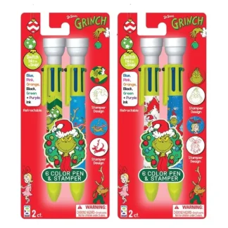 Geddes Dr. Seuss The Grinch 6-Colour Pen & Stamper 2pk, Assorted - Little Painter Art | Exploring the Endless Possibilities of Art^ Store