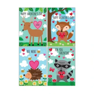 Gina B Critters Valentine's Card Pack 16pk - Little Painter Art | Exploring the Endless Possibilities of Art^ Clearance