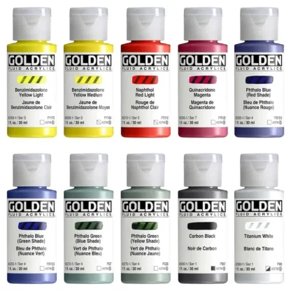 GOLDEN Fluid Acrylic Mixing Set 10 x 30ml - Little Painter Art | Exploring the Endless Possibilities of Art^ Hot