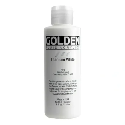 Golden Fluid Acrylic Paint 4oz Titanium White - Little Painter Art | Exploring the Endless Possibilities of Art^ Hot