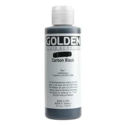 Golden Fluid Acrylic Paint 4oz Carbon Black - Little Painter Art | Exploring the Endless Possibilities of Art^ Cheap