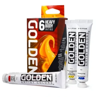 Golden Heavy Body Intro Set 6 x 22ml - Little Painter Art | Exploring the Endless Possibilities of Art^ Best Sale