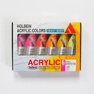 Holbein Acrylic Heavy body Luminous 6 Color Set 60ml - Little Painter Art | Exploring the Endless Possibilities of Art^ New