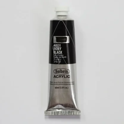 Holbein Acrylic Heavy body AU531 Ivory Black A 60ml - Little Painter Art | Exploring the Endless Possibilities of Art^ Shop