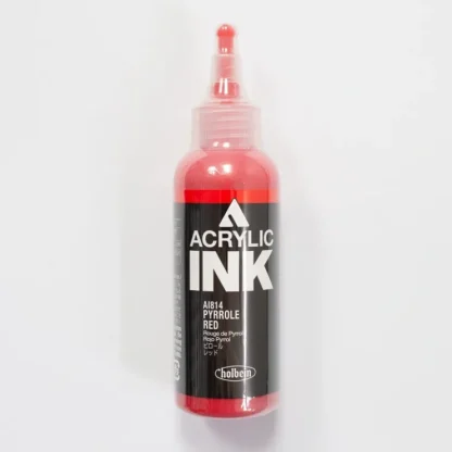 Holbein Acrylic Ink AI814 Pyrrole Red C 100ml - Little Painter Art | Exploring the Endless Possibilities of Art^ Clearance
