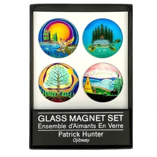 Indigenous Collection Glass Magnet Set of 4 - Patrick Hunter - Little Painter Art | Exploring the Endless Possibilities of Art^ Cheap