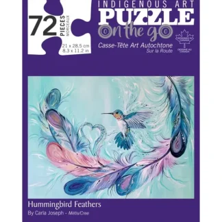 Indigenous Collection 72pc Mini Puzzle in Tin - Hummingbird Feathers - Little Painter Art | Exploring the Endless Possibilities of Art^ Store