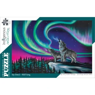 Indigenous Collection 1000pc Puzzle - Keller-Rempp: Sky Dance Wolf Song - Little Painter Art | Exploring the Endless Possibilities of Art^ Best Sale