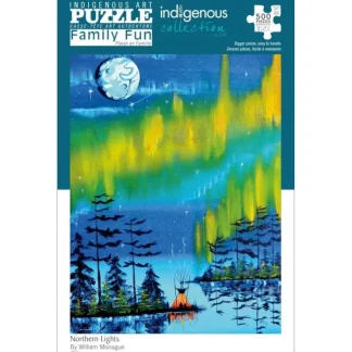 Indigenous Collection 500pc Family Puzzle - William Monague: Northern Lights - Little Painter Art | Exploring the Endless Possibilities of Art^ Outlet