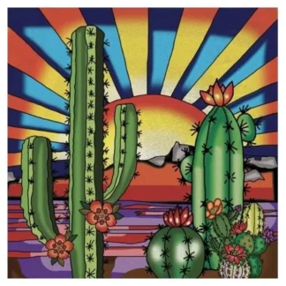 Jacarou Cactus Sun Diamond Painting Kit 11"x11" - Little Painter Art | Exploring the Endless Possibilities of Art^ Shop