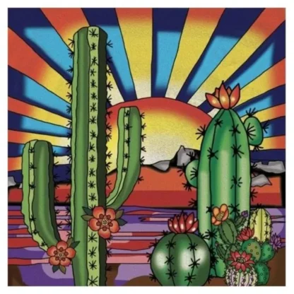 Jacarou Cactus Sun Diamond Painting Kit 11"x11" - Little Painter Art | Exploring the Endless Possibilities of Art^ Shop
