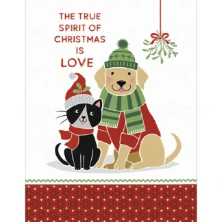 Leanin' Tree Holiday Boxed Cards 12pk Dog & Cat Love - Little Painter Art | Exploring the Endless Possibilities of Art^ Online