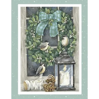 Leanin' Tree Holiday Boxed Cards 12pk Farmhouse Window Sill Chickadees - Little Painter Art | Exploring the Endless Possibilities of Art^ Best