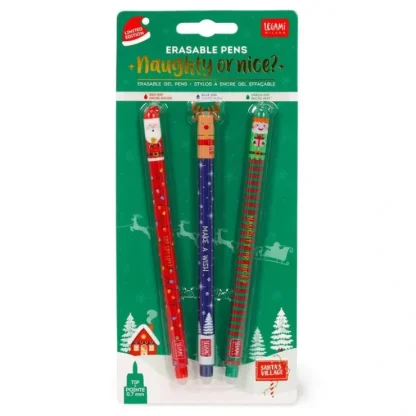 Legami Erasable Gel Pens 3pk - Naughty or Nice - Little Painter Art | Exploring the Endless Possibilities of Art^ Outlet