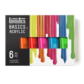 Liquitex Basics Acrylic Colour Fluorescent Set 6x118ml - Little Painter Art | Exploring the Endless Possibilities of Art^ New
