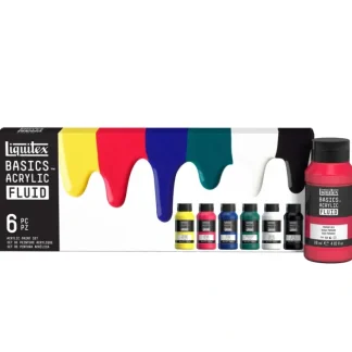 Liquitex Basics Acrylic Fluid - 118ml - Set of 6 Assorted Colours - Little Painter Art | Exploring the Endless Possibilities of Art^ New