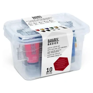 Liquitex Basics Acrylic Paint 9 Tube Starter Box w/ Brush Set - Little Painter Art | Exploring the Endless Possibilities of Art^ Store