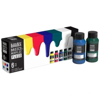 Liquitex Basics Fluid Acrylic Paint 6 x 118ml Set - Little Painter Art | Exploring the Endless Possibilities of Art^ Best