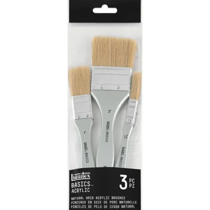 Liquitex Basics Natural Hair Acrylic Brushes - Pack of 3 - Little Painter Art | Exploring the Endless Possibilities of Art^ Fashion