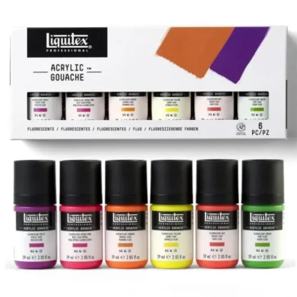 Liquitex Professional Acrylic Gouache Fluorescent Set 6 x 59ml - Little Painter Art | Exploring the Endless Possibilities of Art^ Hot