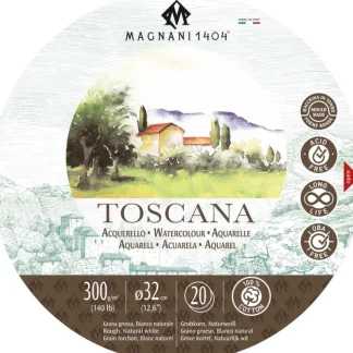Magnani 1404 Toscana Watercolour Block Round - 300gsm - Rough - 20 Sheets - Little Painter Art | Exploring the Endless Possibilities of Art^ New